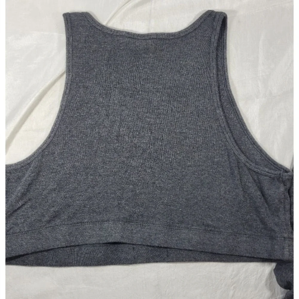 Victoria Secret Modal Ribbed Crop Tank Top & Shorts Lounge Set - Charcoal - XXL